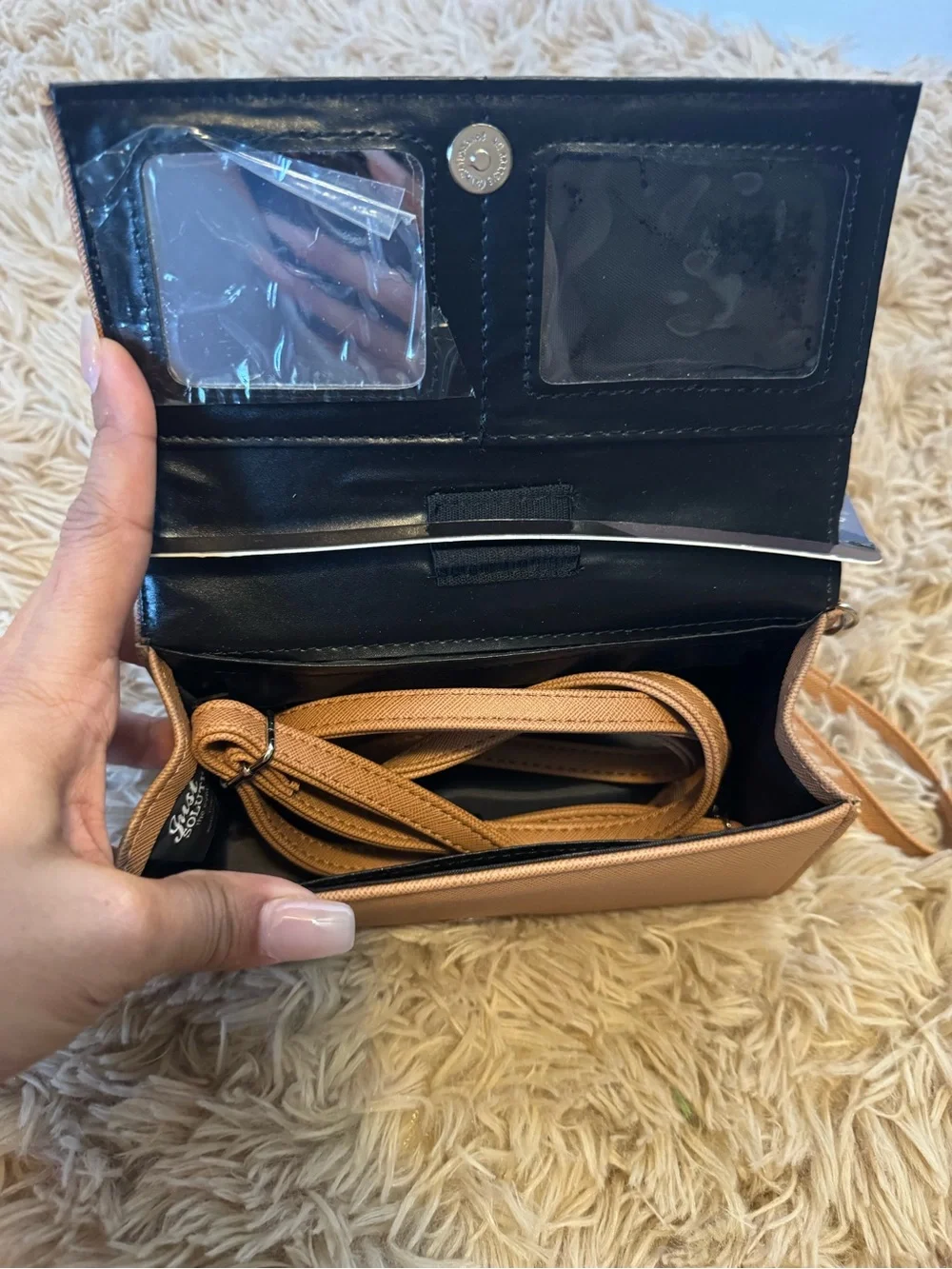 Women's Tan Eyeglass/phone Case wallet clutch